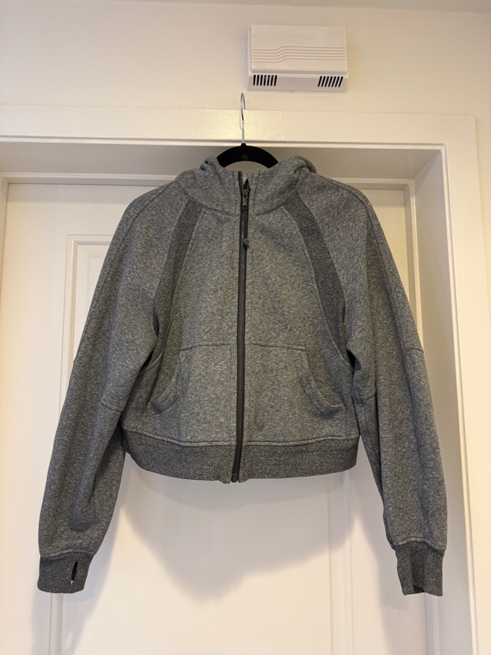 Lululemon Scuba Gray Hooded Zip-Up Cropped Sweatshirt